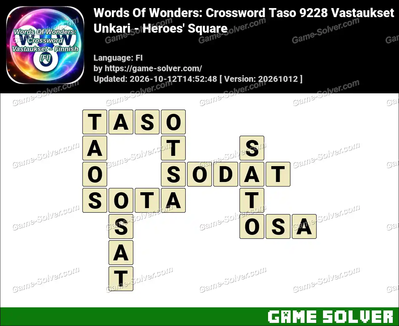 Words Of Wonders: Crossword Taso 9228 Vastaukset – Unkari – Heroes’ Square